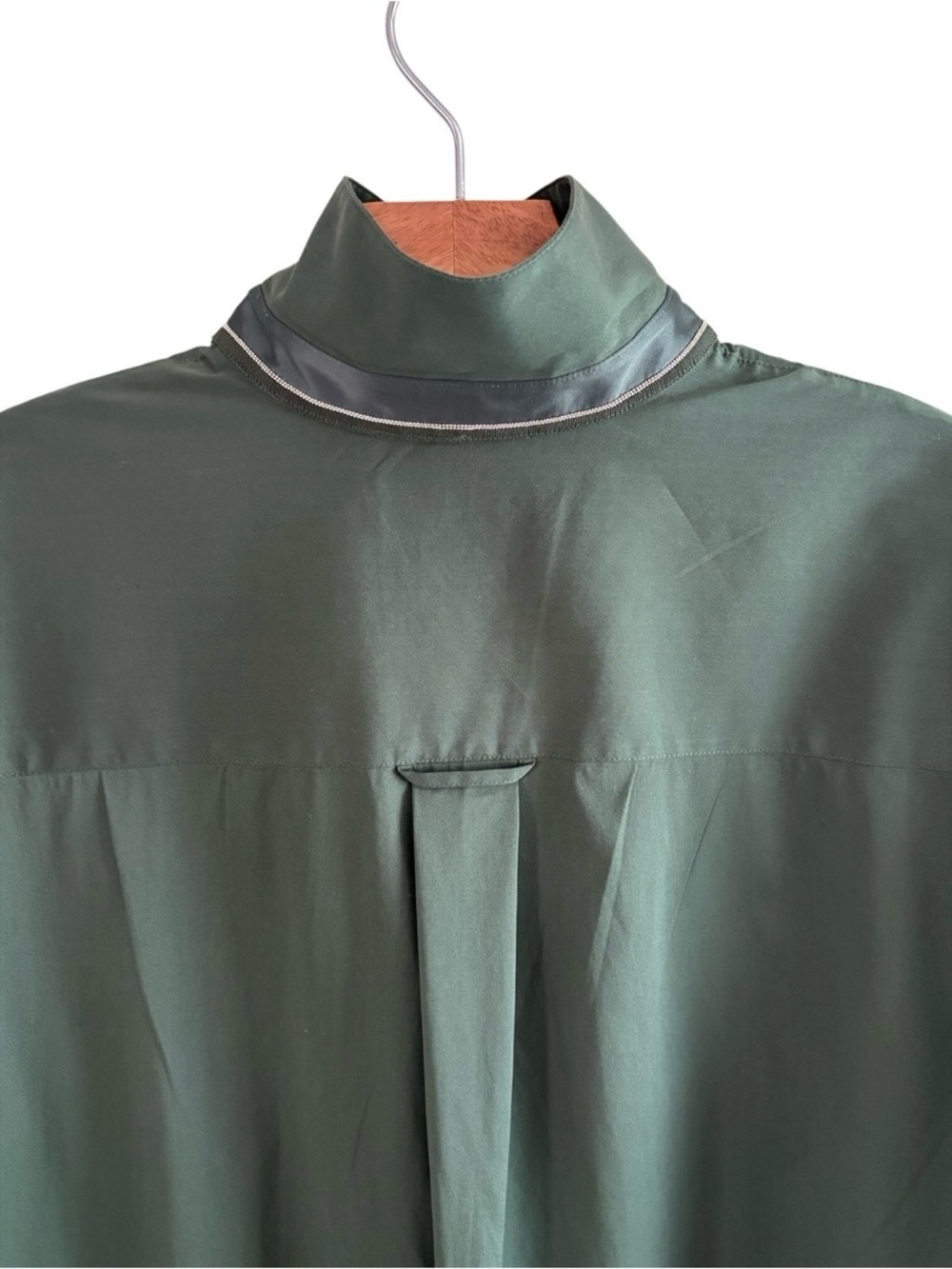 Lafayette 148 New York Forest Green Popover Tunic S Henley Top - Picture 5 of 8